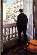 Gustave Caillebotte Young Man at his Window oil painting artist